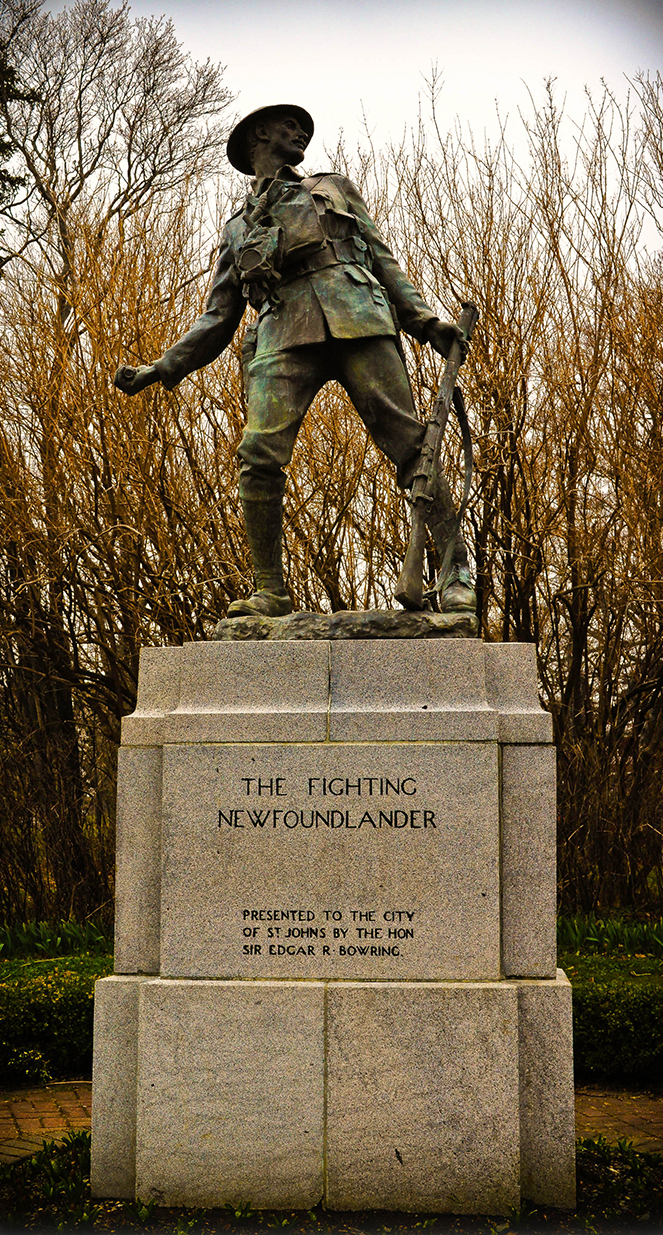 The Fighting Newfoundlander statue, Bowring Park