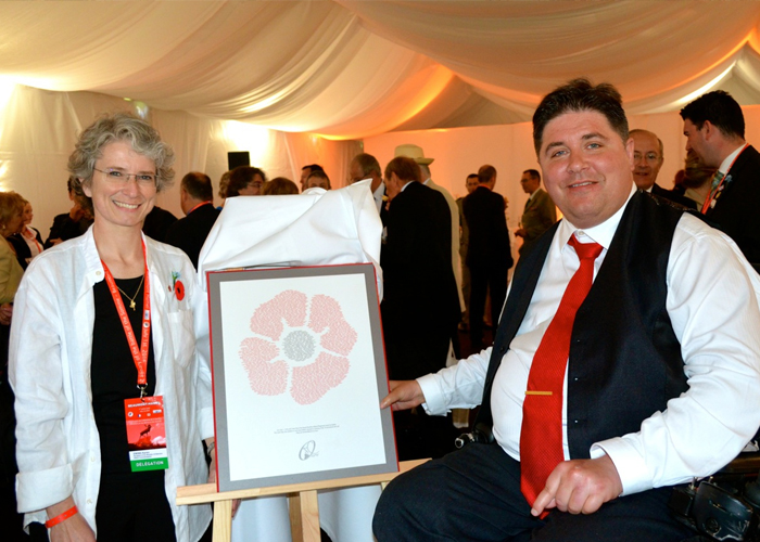 Dr. Karen Ewing presents a plaque to Kent Hehr, minister of Veterans Affairs, at a reception prior to the commemoration ceremonies on July 1, 2016 at the Beaumont-Hamel Newfoundland Memorial in France.
PHOTO: Submitted