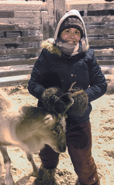 Michelle Saunders at a reindeer roundup in Sevettijärvi, Finland. 
PHOTO: Submitted