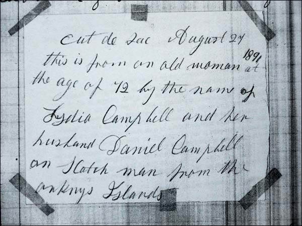 Section of a cover page from a 'Lydia Campbell Diary'