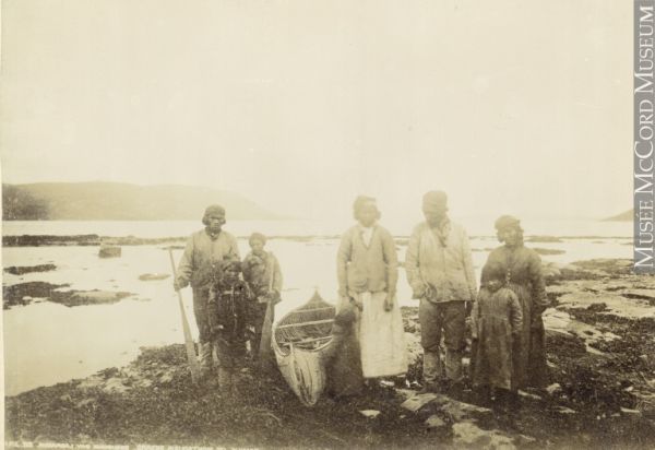Innu family, Esquimaux Bay, Labrador, NL, about 1885