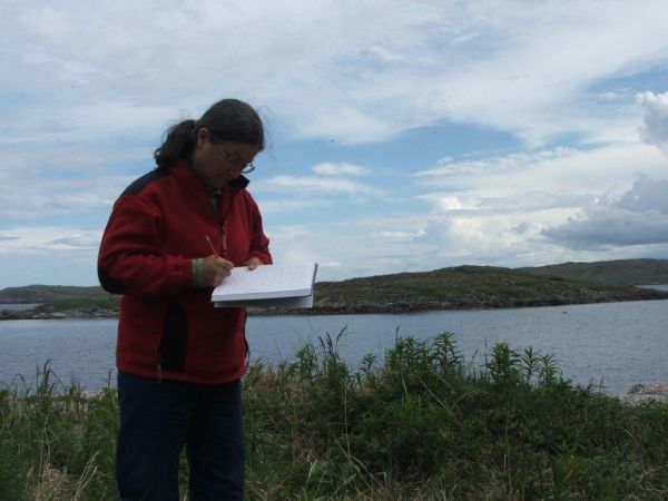 Marianne Stopp Taking Fieldnotes at Labrador Dig