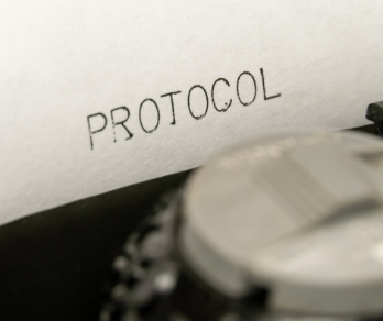 image of the word Protocol typed on a typewriter