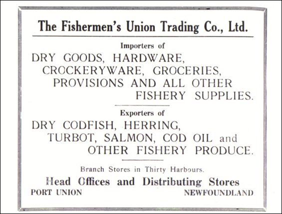 Publicité pour la Fishermen's Union Trading Company.