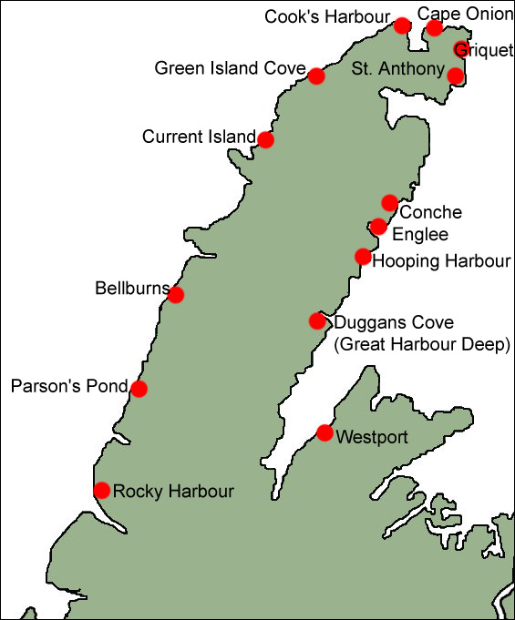 Plan des sections locales de la péninsule Great Northern