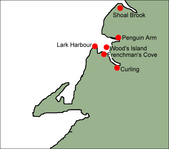 Plan des sections locales de la Côte ouest