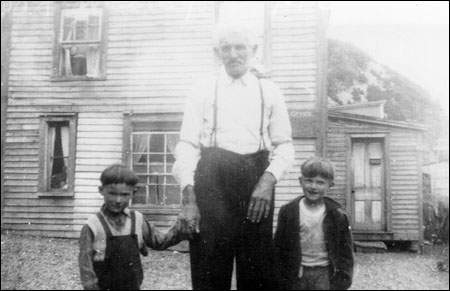 George Gilbert, with grandsons Freddie and Wesley Halfyard
