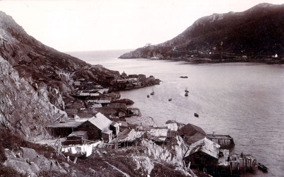 Entrance to St. John's harbour showing the Battery area
