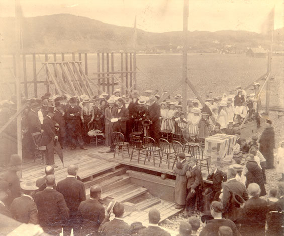 Laying of the cornerstone at the Placentia court house by Sir Cavendish Boyle