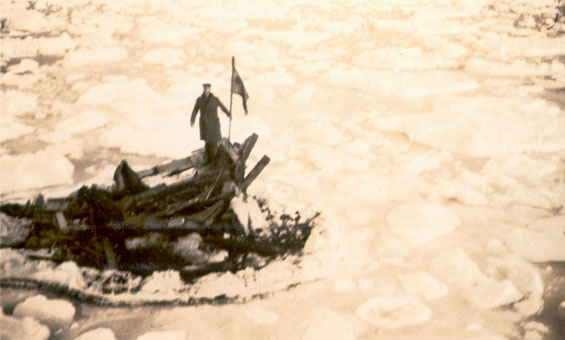 Wreckage on the ice