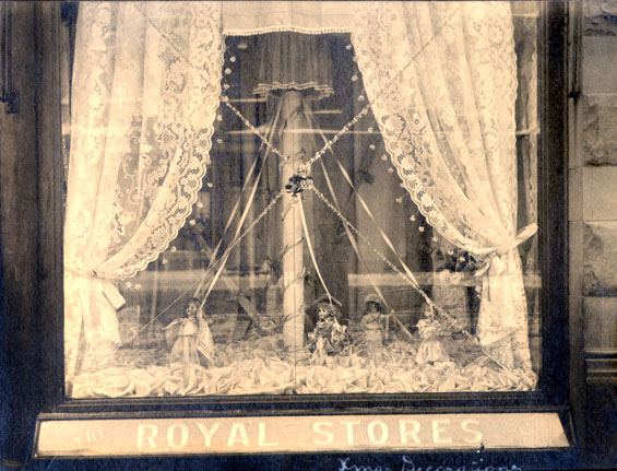 Christmas Decorations in the window of the Royal Stores