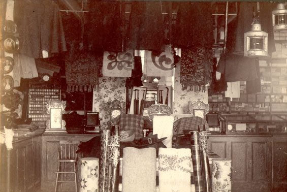 Inside view of a dry goods store