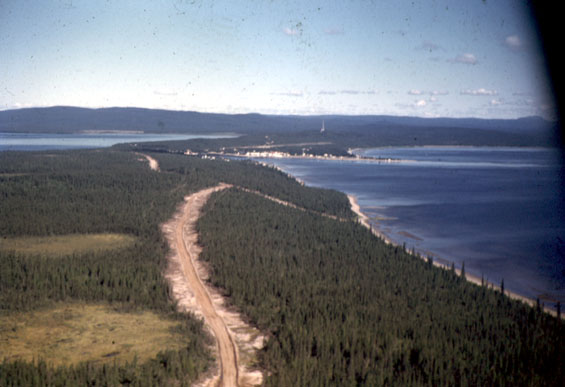 Aerial view of North West River, Labrador