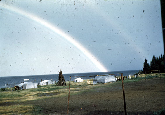 Rainbows over an Indigenous settlement in Labrador
