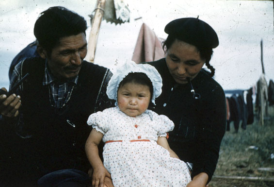 Indigenous family wearing Sunday clothes