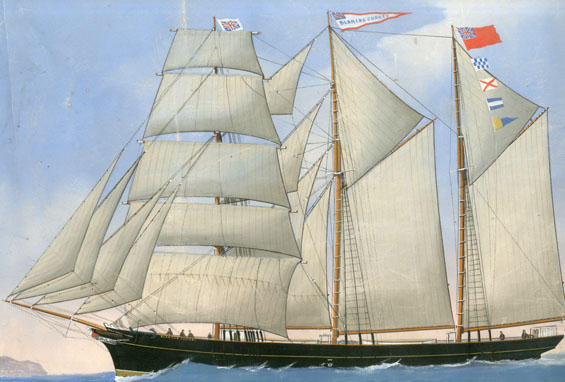 Painting of the barquentine 