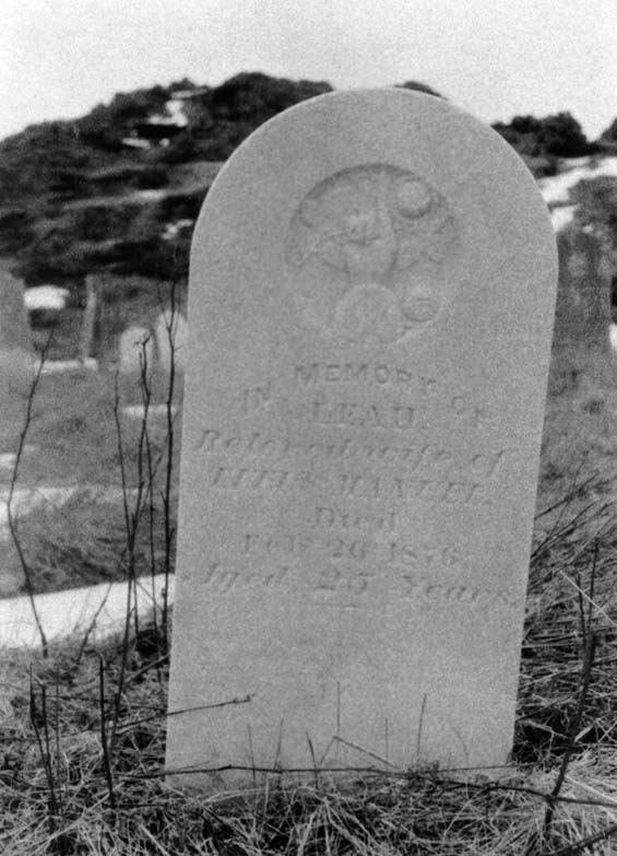 Headstone of Leah Manuel at the cemetery in Exploits, Newfoundland