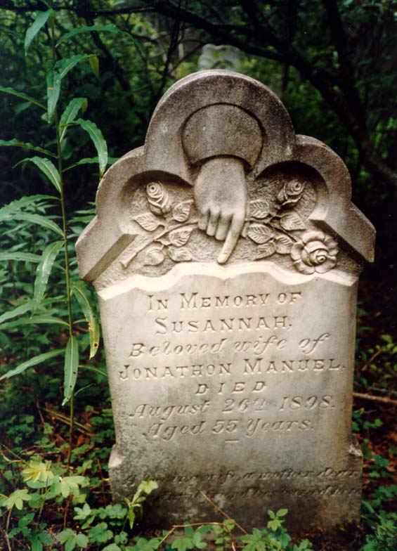 Headstone of Susannah Manuel at the cemetery in Exploits