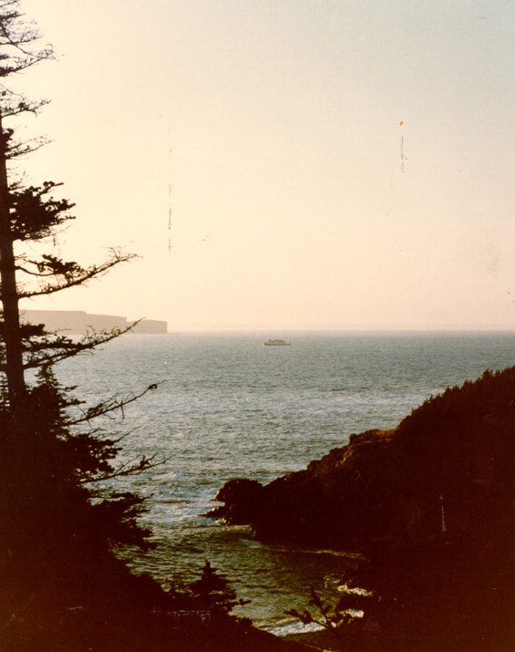 An unidentified ferry crossing the tickle between Portugal Cove and Bell Island, Newfoundland