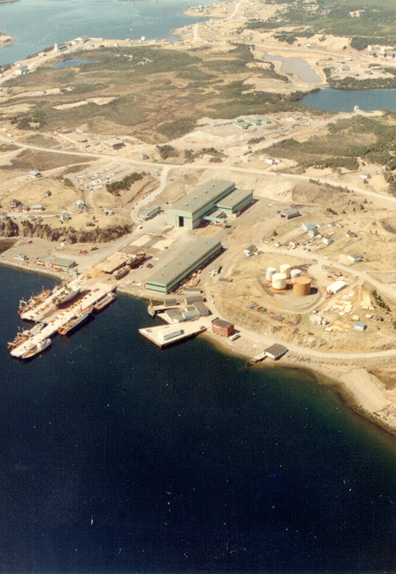 Aerial view of Marystown Shipyard, Marystown, Newfoundland