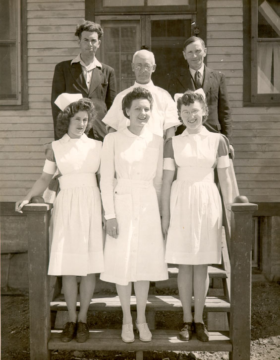 Dr. C.A. Forbes and staff at the Bonavista Cottage Hospital