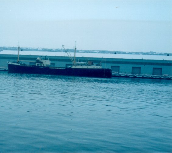 A cargo vessel docked at berth 2, St. John's Harbour, Newfoundland