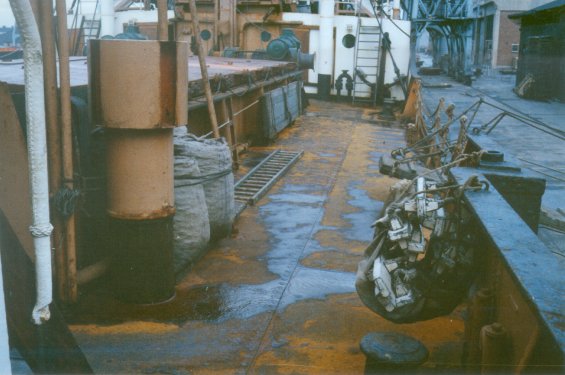 The deck of the ship 