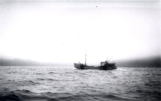 An unidentified fishing boat, possibly the 