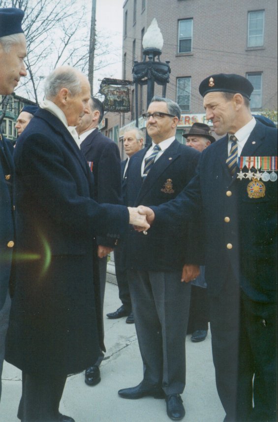Members of the Royal Canadian Legion at a ceremony held at the War Memorial in St. John's, Newfoundland