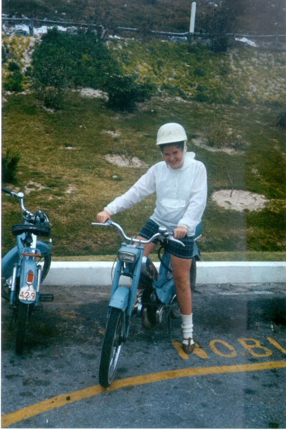 Harold L. Lake's daughter on a bike during a vacation in St. George, Bermuda