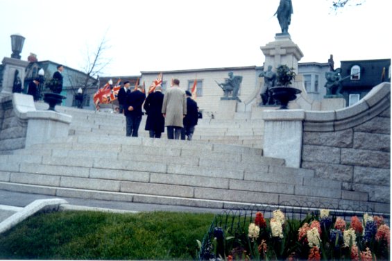Members of the Royal Canadian Legion at a ceremony held at the War Memorial in St. John's, Newfoundland