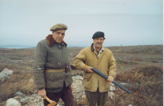 Harold L. Lake (right) with another man on a hunting/camping trip