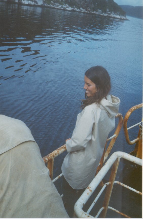 Harold L. Lake's daughter on a boat