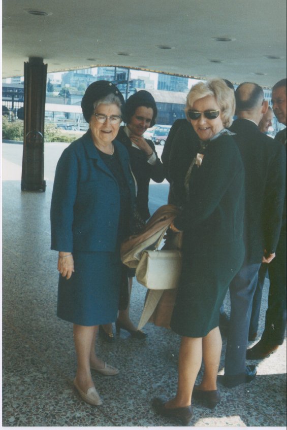 Marie (Smart) Penny (left) at a Fisheries related conference, Vancouver
