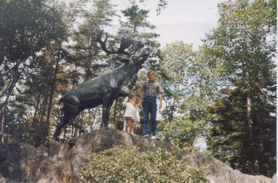 The statue of the Caribou, a replica of the one in Beaumont Hamel, Bowring Park, St. John's, Newfoundland