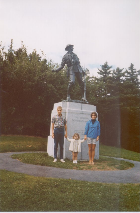Harold L. Lake's daughters standing in front of 