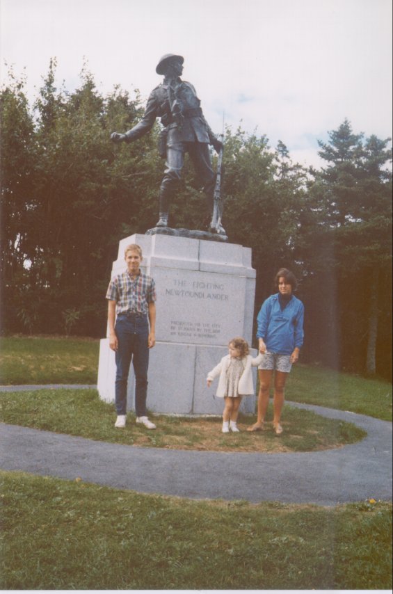 Harold L. Lake's daughters standing in front of 