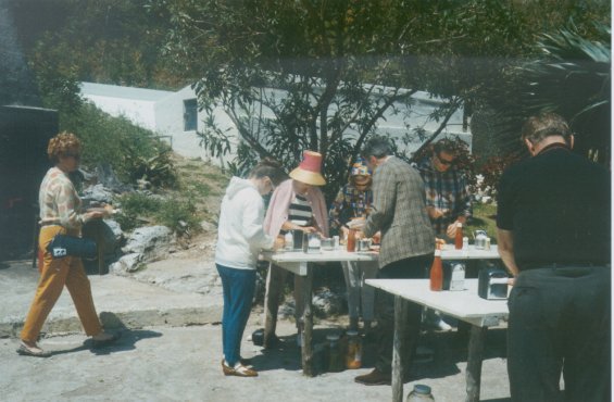 Harold L. Lake's daughters getting a snack during a vacation in St. George, Bermuda
