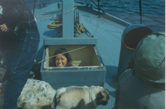 Harold L. Lake's daughter on a boat