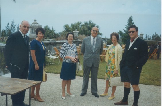 Harold L. Lake's wife, Robin (second from right) with a group of people