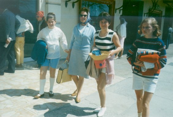 Harold L. Lake's wife, Robin (second from left), and two of his daughters with another girl in St. George, Bermuda