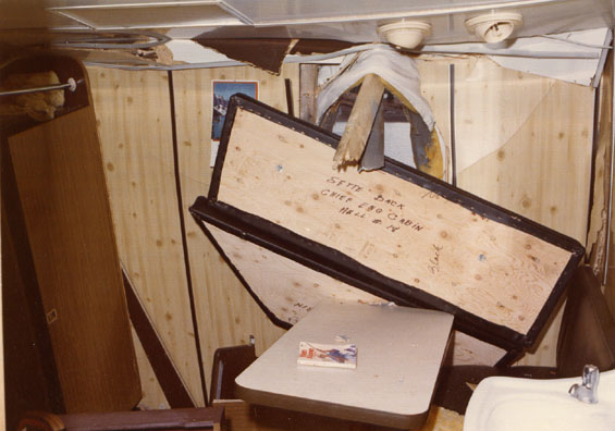 Interior view of the damaged stern trawler 