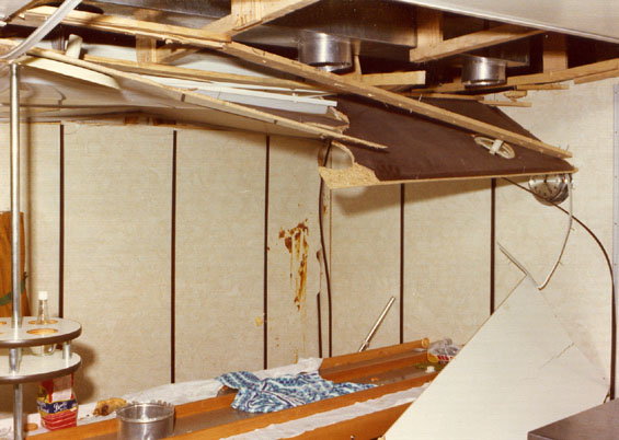 Interior view of the damaged stern trawler 