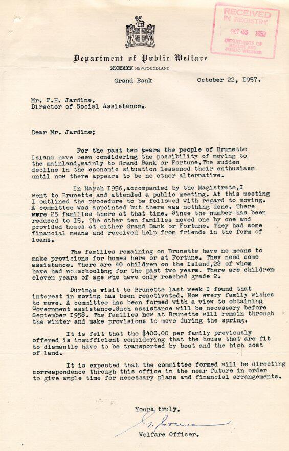 G. Crewe Letter to P.H. Jardine, 1957