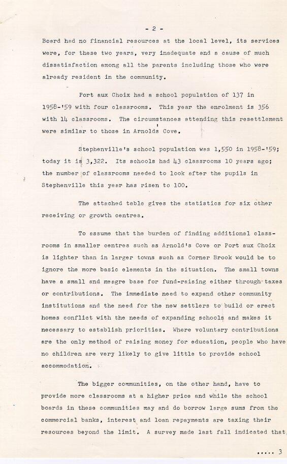 The Effects of Resettlement on Education, 1969 Page 2