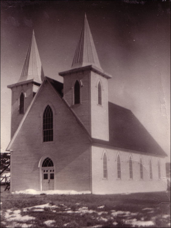 Deer Island United Church, built by Noah Feltham in ca. 1900. Noah was a carpenter, the Sunday school teacher and Deer Island's self-taught 'doctor'