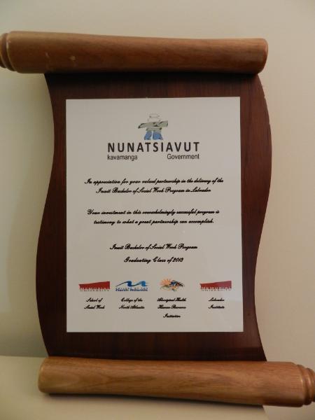 Nunatsiavut Gov. plaque