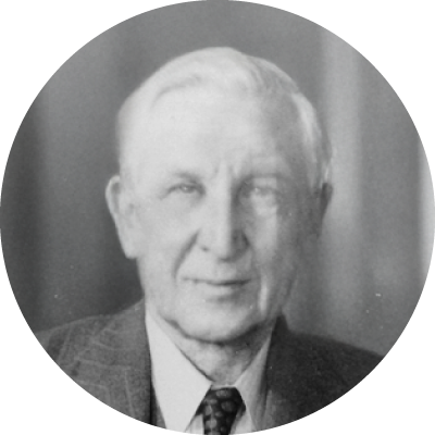 A black and white photographic portrait of Vincent Burke