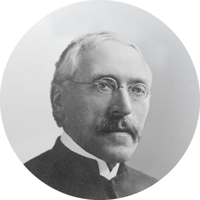 A black and white photographic portrait of Reverand Levi Curtis