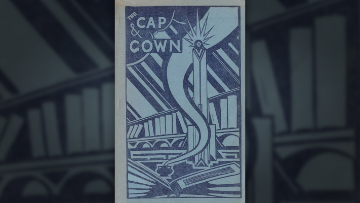 Image of the 1932 cover of cap and gown